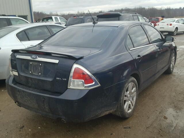 3FAHP08188R165579 - 2008 FORD FUSION SEL BLUE photo 4