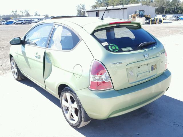 KMHCN36C68U105093 - 2008 HYUNDAI ACCENT SE GREEN photo 3