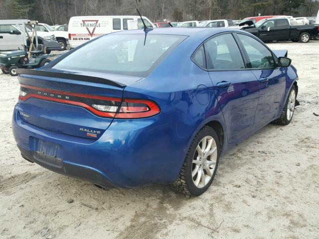 1C3CDFBH0DD107804 - 2013 DODGE DART SXT BLUE photo 4