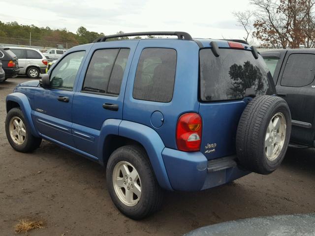 1J4GL58K33W545811 - 2003 JEEP LIBERTY LI BLUE photo 3