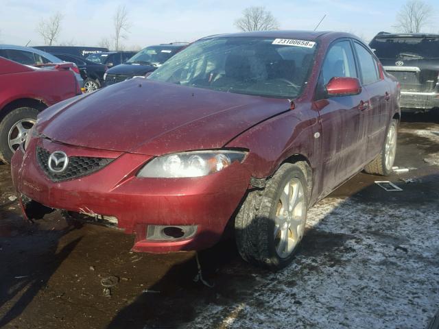 JM1BK32F081165252 - 2008 MAZDA 3 I RED photo 2