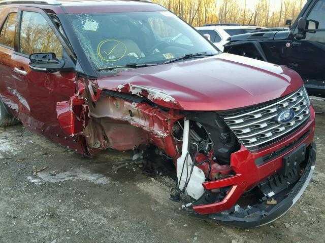 1FM5K8F88HGC38544 - 2017 FORD EXPLORER L RED photo 9