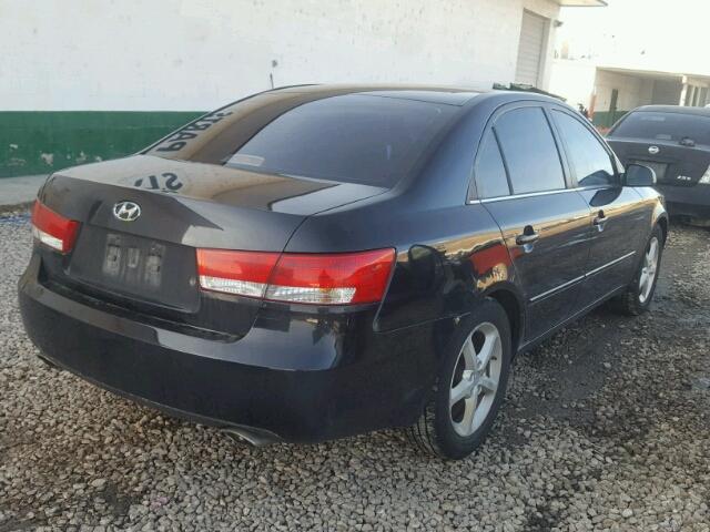 5NPEU46F87H205169 - 2007 HYUNDAI SONATA SE BLACK photo 4