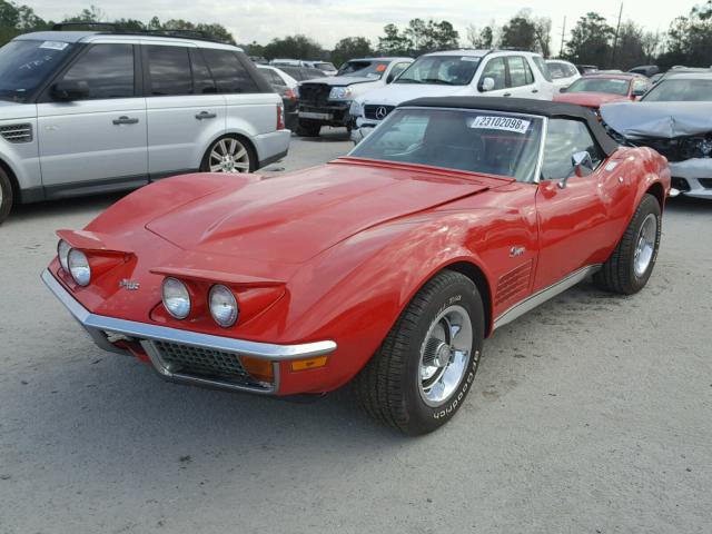 1Z67K2S505778 - 1972 CHEVROLET CORVETTE RED photo 2