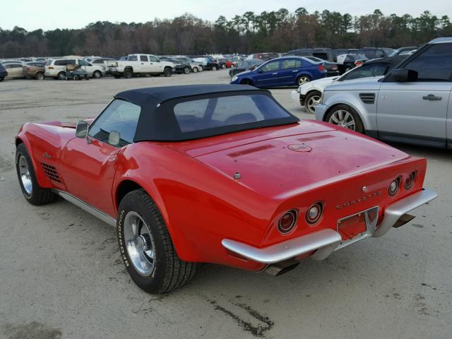 1Z67K2S505778 - 1972 CHEVROLET CORVETTE RED photo 3