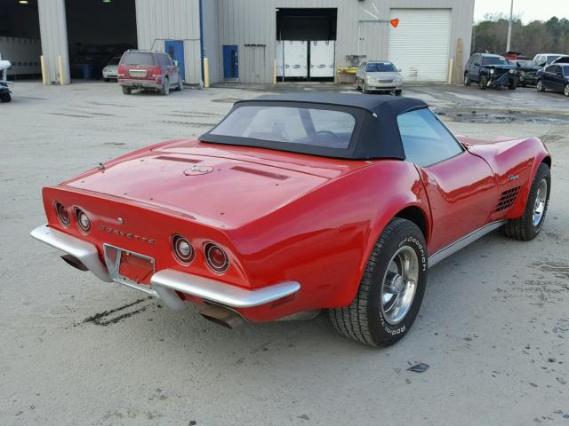 1Z67K2S505778 - 1972 CHEVROLET CORVETTE RED photo 4