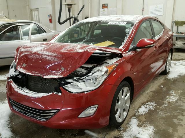 KMHDH4AE4CU307255 - 2012 HYUNDAI ELANTRA GL RED photo 2