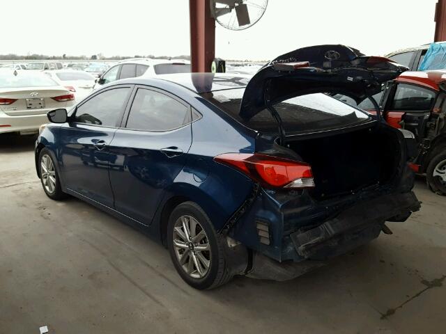 KMHDH4AE9EU163561 - 2014 HYUNDAI ELANTRA SE BLUE photo 3