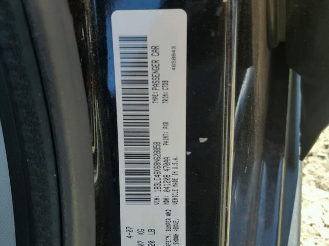 1B3LC46K68N628858 - 2008 DODGE AVENGER SE BLACK photo 10