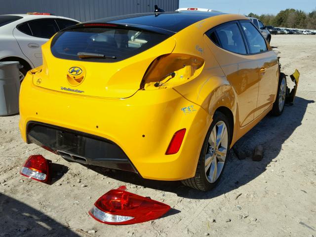 KMHTC6ADXGU296216 - 2016 HYUNDAI VELOSTER B YELLOW photo 4