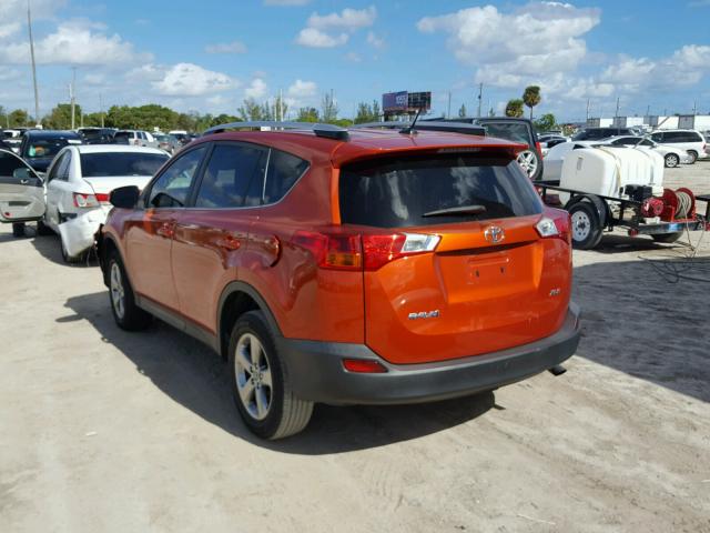 JTMWFREV4FJ051828 - 2015 TOYOTA RAV4 XLE ORANGE photo 3