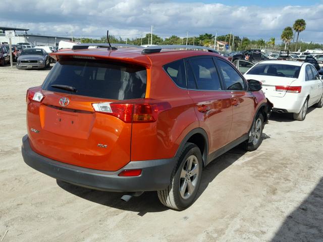 JTMWFREV4FJ051828 - 2015 TOYOTA RAV4 XLE ORANGE photo 4