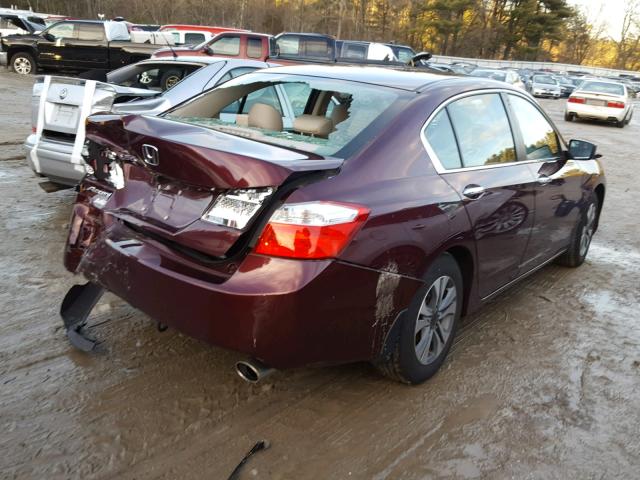 1HGCR2F35FA000564 - 2015 HONDA ACCORD LX RED photo 4