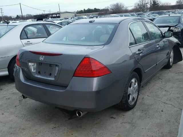 1HGCM66517A020528 - 2007 HONDA ACCORD EX GRAY photo 4