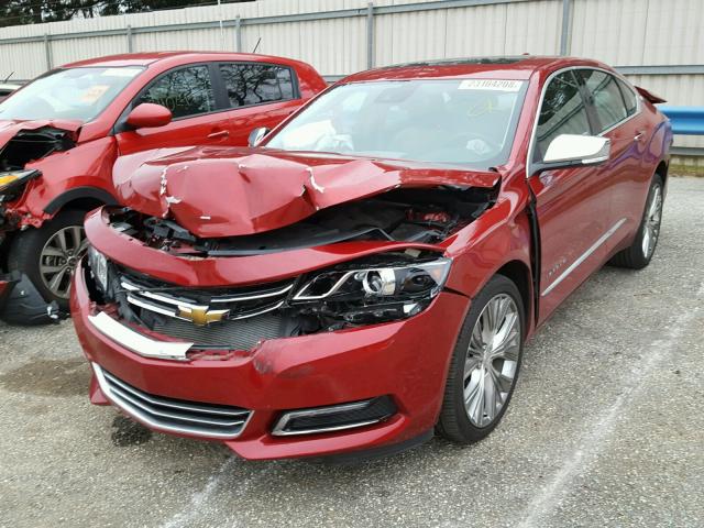 1G1165S34FU102001 - 2015 CHEVROLET IMPALA LTZ RED photo 2