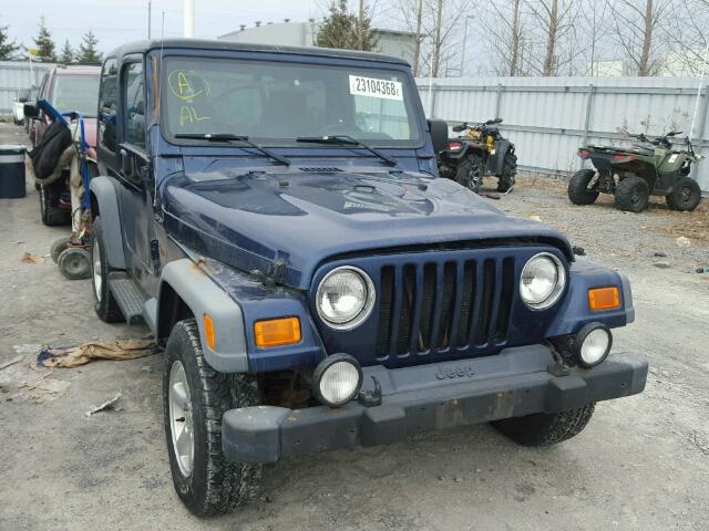 1J4FA49S74P754670 - 2004 JEEP WRANGLER / BLUE photo 1