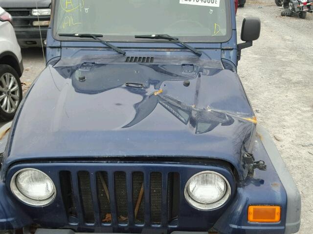 1J4FA49S74P754670 - 2004 JEEP WRANGLER / BLUE photo 9