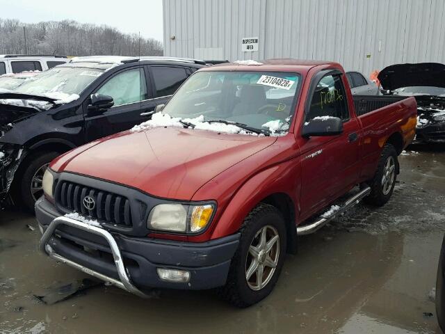 5TENL42N01Z763358 - 2001 TOYOTA TACOMA MAROON photo 2