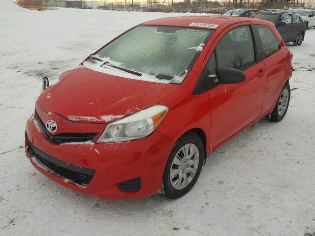 JTDJTUD33CD505390 - 2012 TOYOTA YARIS RED photo 2