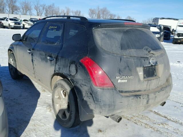 JN8AZ08W43W232142 - 2003 NISSAN MURANO SL BLACK photo 3