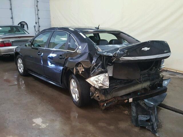 2G1WT57K691121583 - 2009 CHEVROLET IMPALA 1LT BLACK photo 3