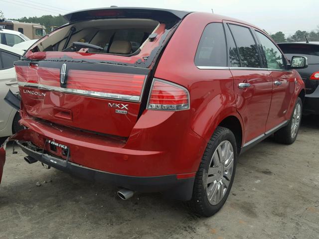 2LMDJ8JC0ABJ23724 - 2010 LINCOLN MKX RED photo 4