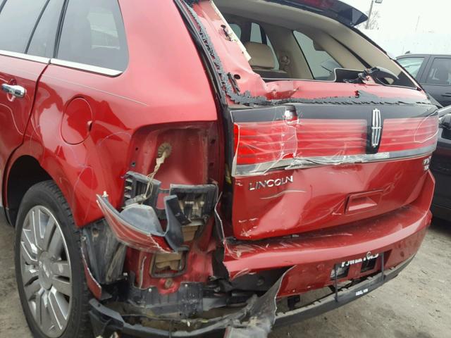 2LMDJ8JC0ABJ23724 - 2010 LINCOLN MKX RED photo 9