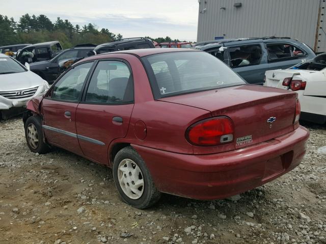 2C1MR522516709922 - 2001 CHEVROLET METRO LSI RED photo 3