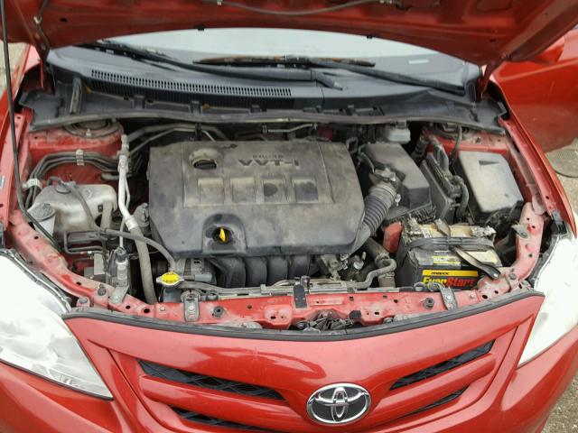 JTDBU4EE7B9132356 - 2011 TOYOTA COROLLA BA RED photo 7