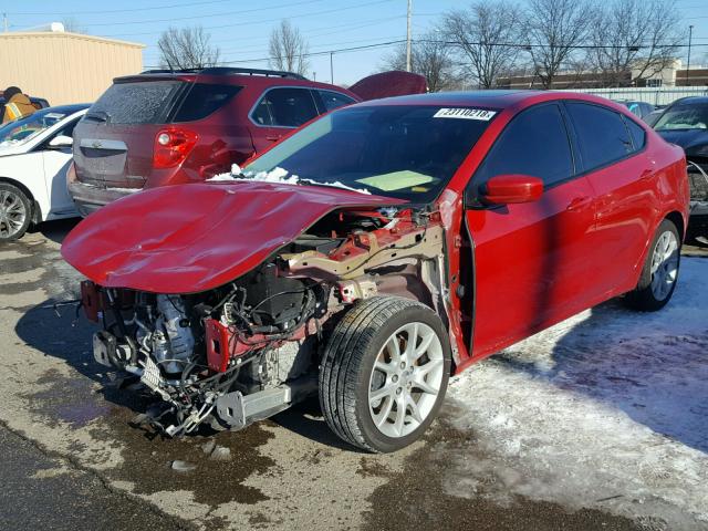 1C3CDFBA8DD286998 - 2013 DODGE DART SXT RED photo 2