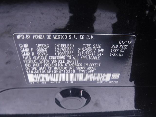 3CZRU6H70HM713239 - 2017 HONDA HR-V EXL BLACK photo 10