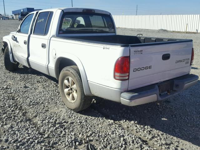 1D7HL48X43S184229 - 2003 DODGE DAKOTA QUA WHITE photo 3