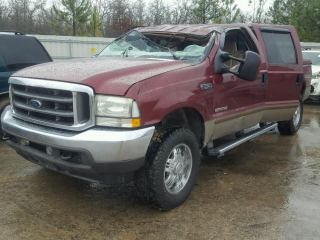 1FTSW31P94ED24867 - 2004 FORD F350 SRW S BURGUNDY photo 2