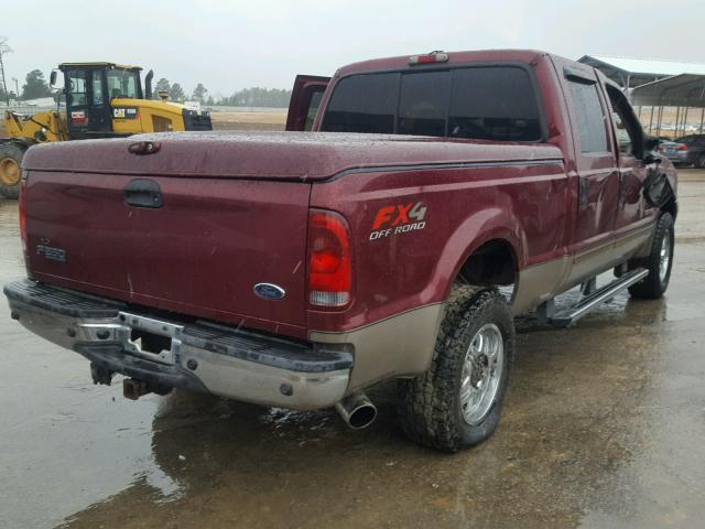 1FTSW31P94ED24867 - 2004 FORD F350 SRW S BURGUNDY photo 4