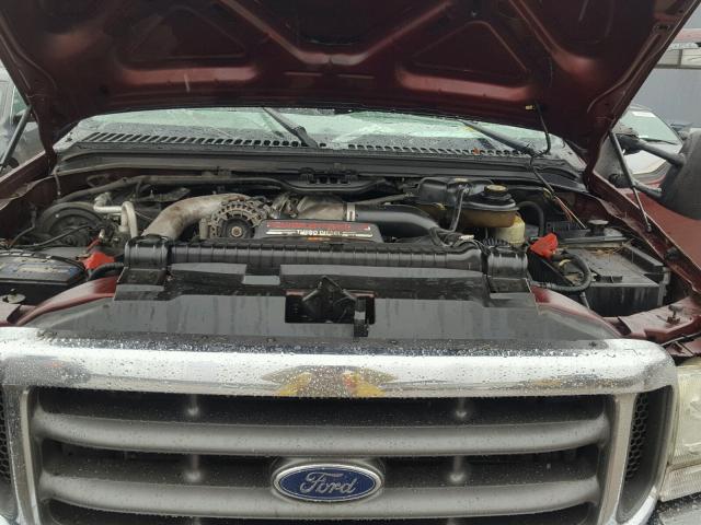 1FTSW31P94ED24867 - 2004 FORD F350 SRW S BURGUNDY photo 7