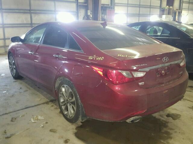 5NPEC4AB4DH593262 - 2013 HYUNDAI SONATA SE BURGUNDY photo 3