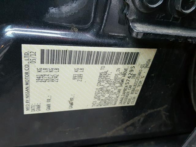 1N4AL2AP8CN574295 - 2012 NISSAN ALTIMA BAS GRAY photo 10