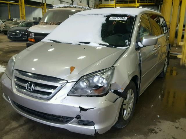 5FNRL38467B445409 - 2007 HONDA ODYSSEY EX SILVER photo 2