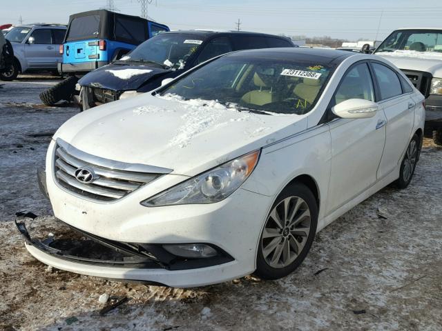 5NPEC4AC7EH843605 - 2014 HYUNDAI SONATA SE WHITE photo 2