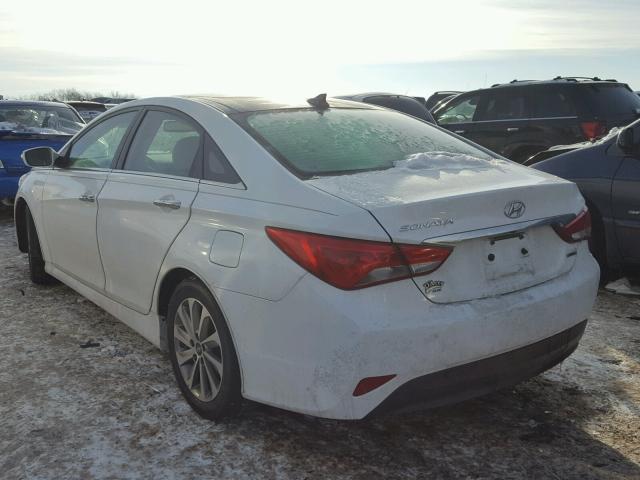 5NPEC4AC7EH843605 - 2014 HYUNDAI SONATA SE WHITE photo 3