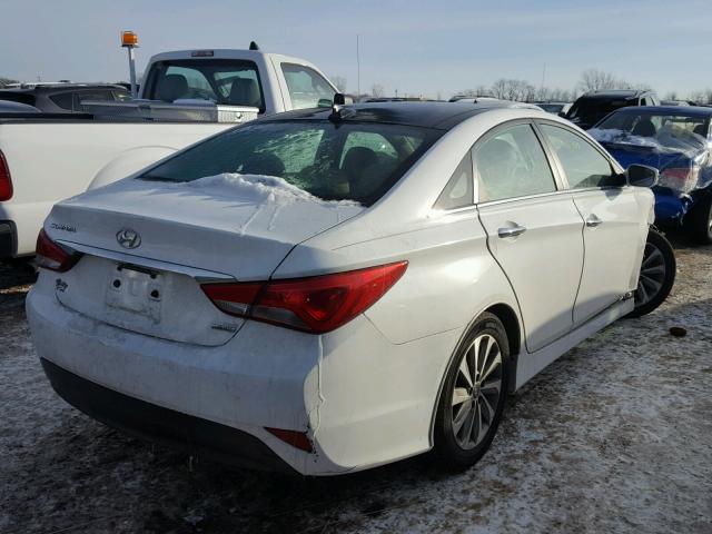 5NPEC4AC7EH843605 - 2014 HYUNDAI SONATA SE WHITE photo 4