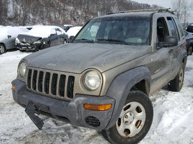 1J4GL48KX4W189742 - 2004 JEEP LIBERTY SP GOLD photo 2