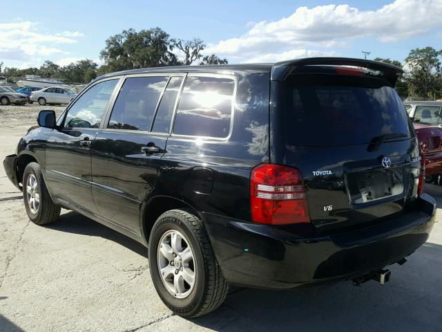 JTEGF21A320045125 - 2002 TOYOTA HIGHLANDER BLACK photo 3