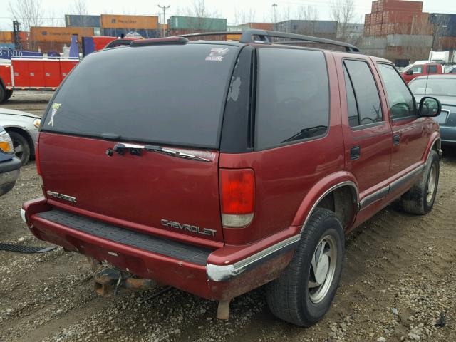 1GNDT13W4V2220288 - 1997 CHEVROLET BLAZER MAROON photo 4