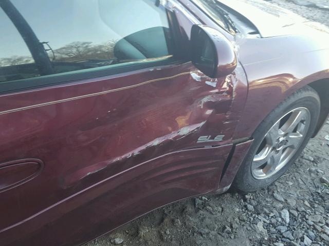 1G2HY54K924150483 - 2002 PONTIAC BONNEVILLE BURGUNDY photo 9