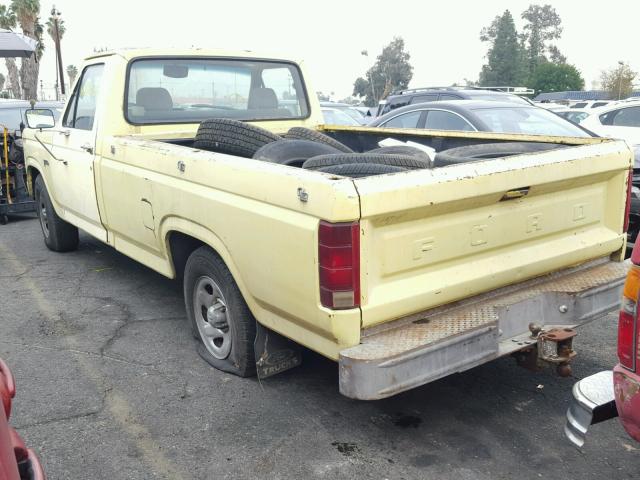 1FTCF15Y2EPA46704 - 1984 FORD F150 YELLOW photo 3