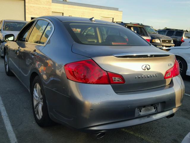 JN1CV6AP2DM721547 - 2013 INFINITI G37 BASE GRAY photo 3