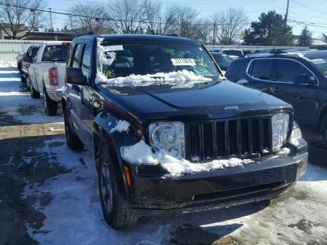 1J8GN28K38W225712 - 2008 JEEP LIBERTY SP BLACK photo 1