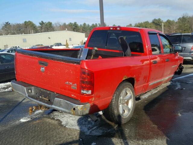 1D7HU18276S677407 - 2006 DODGE RAM 1500 S RED photo 4