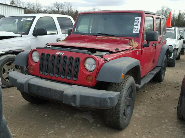 1J4GA39188L567554 - 2008 JEEP WRANGLER U RED photo 2